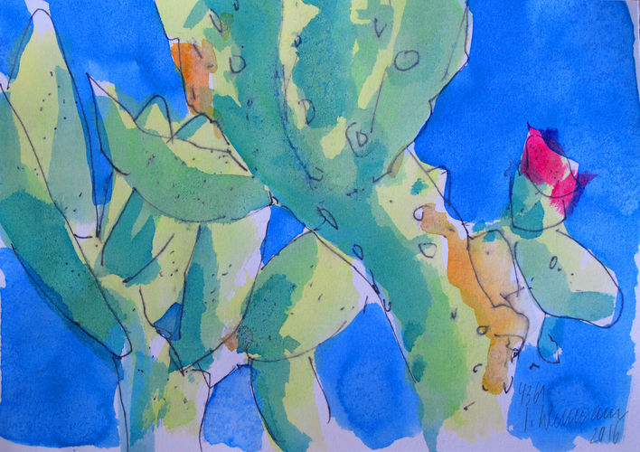 cactus pear, painting No. 4361 / Ink on paper
