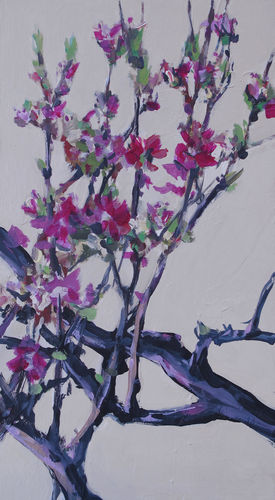 peach blossoms, painting No 1531 / oil on board