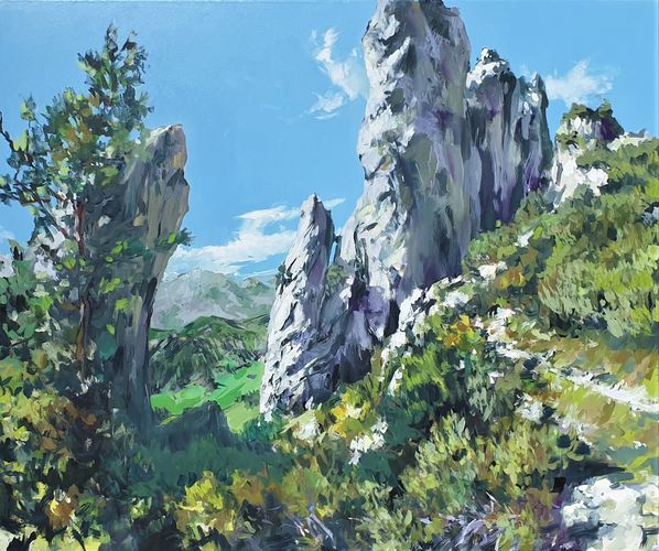 Dolomiten nearby Arraba, painting No. 6420 / Oil on canvas