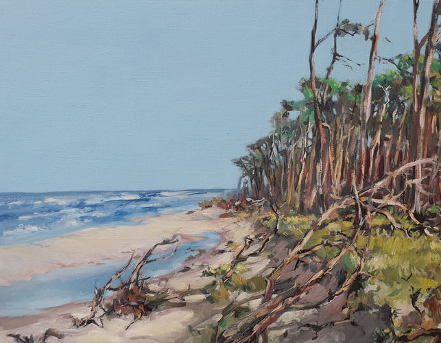 Weststrand, baltic sea, painting No 9716 / oil on canvas