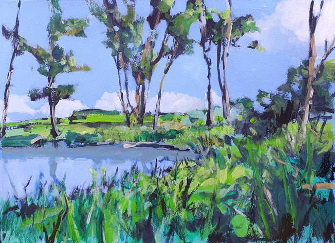 pond near Ribnitz / acrylic on Paper