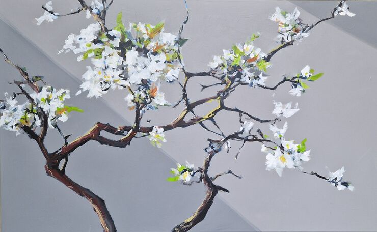 Cherry blossoms, painting No. 6591 / acrylic on canvas