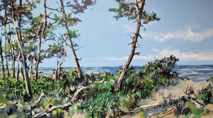 pines at Weststrand, painting No. 3334 / acrylic on canvas