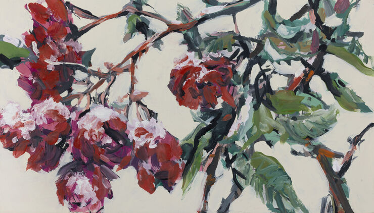 frozen roses, work no. 3474 / oil on board