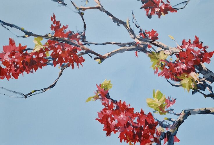 ornamental currant, painting No. 5670 / acrylic on canvas