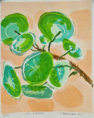 jade plant, painting No. 3756 / inc on paper