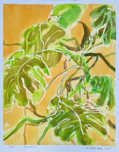 monstera, painting No. 3762 / acrylic on canvas