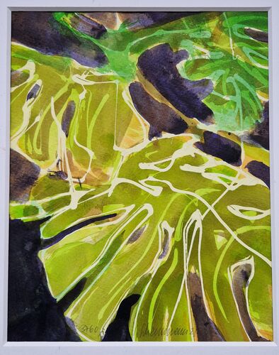 monstera, painting No. 3760 / ink on paper