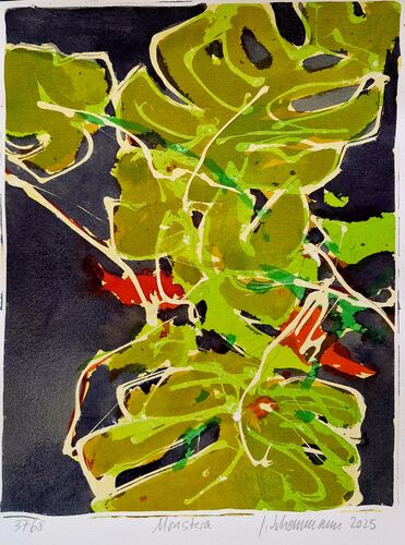 monstera, painting No. 3768 / ink on paper