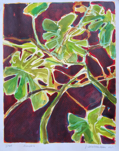 monstera, painting No. 3761 / ink on paper