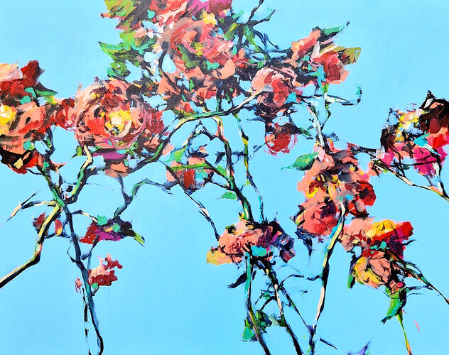 in the garden, work no. 1152 / acrylic on canvas