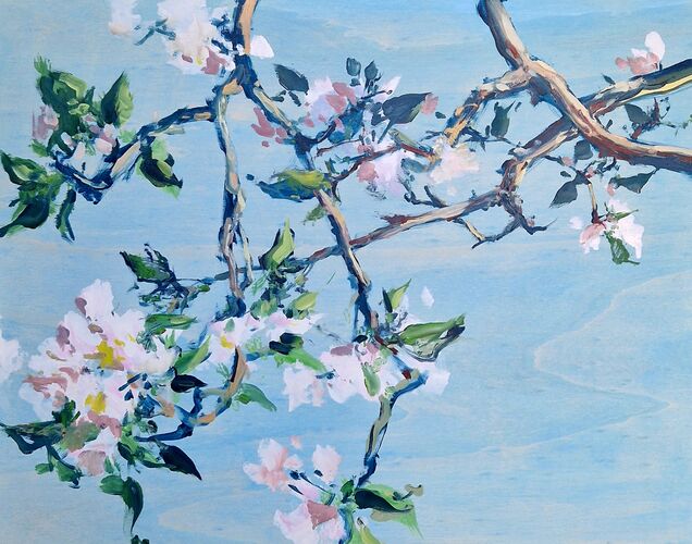 apple blossoms, work no. 1462 / oil on board