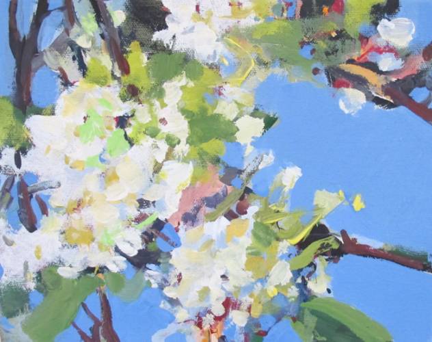 hedge blossoms, painting No. 7285 / Acrylic on canvas