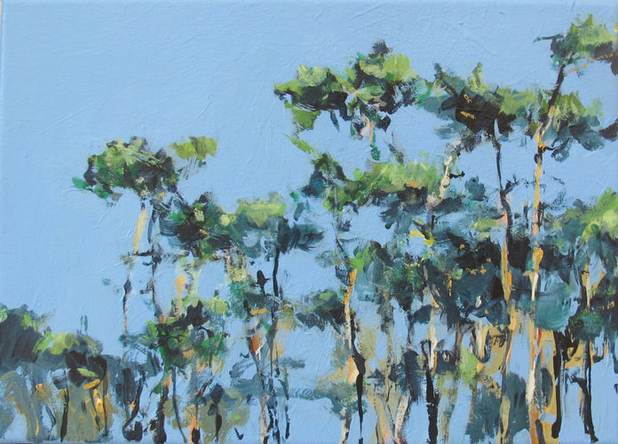 Pines, painting No. 7470 / acrylic on canvas