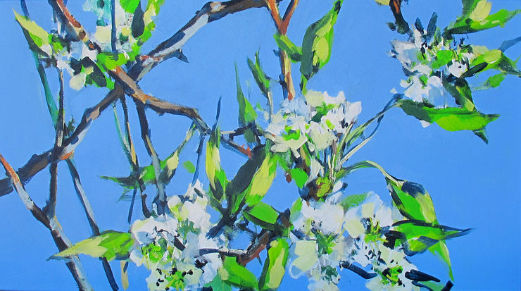 pear blossoms, painting No. 9541 / acrylic on canvas