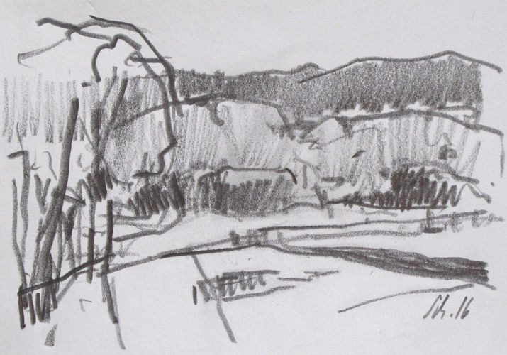 near Parsberg, No. 5648 / pencil on paper