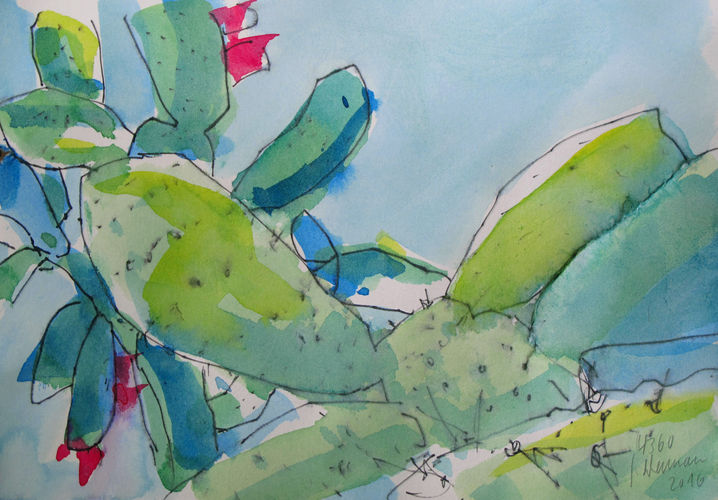 cactus pear, painting No. 4360 / Ink on paper