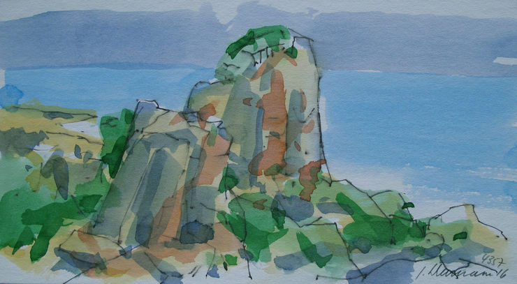 Sardische Felsen, Nr. 4357 / Acryl on paper