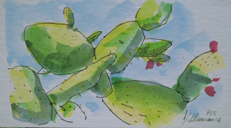 cactus pear, painting No. 4355 / Ink on paper