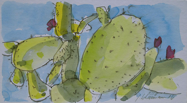 cactus pear, painting No. 4356 / Ink on paper