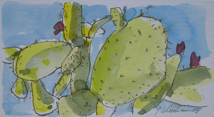 cactus pear, painting No. 4356 / Ink on paper