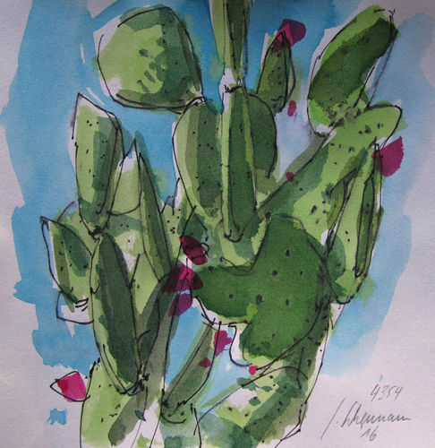 cactus pear, painting No. 4354 / Ink on paper