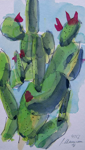 cactus pear, painting No. 4353 / Ink on paper